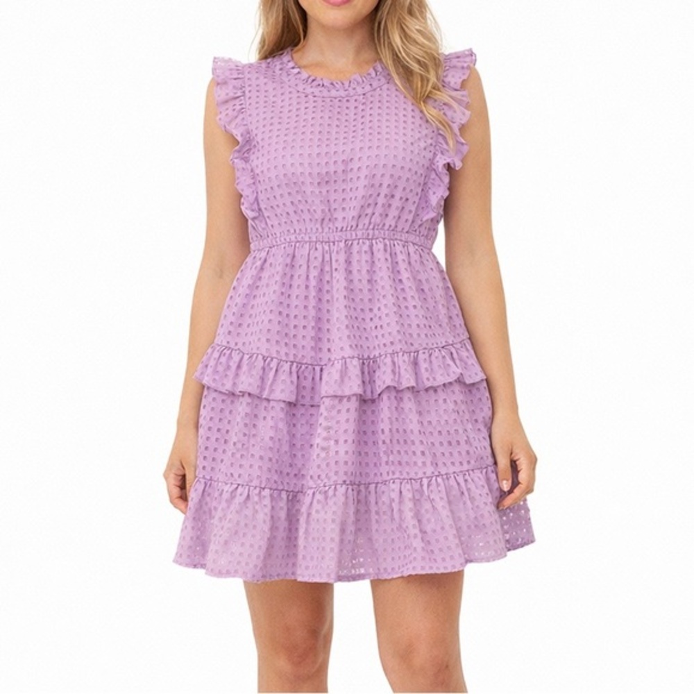 Jodifl Medium Purple Ruffled Midi dress